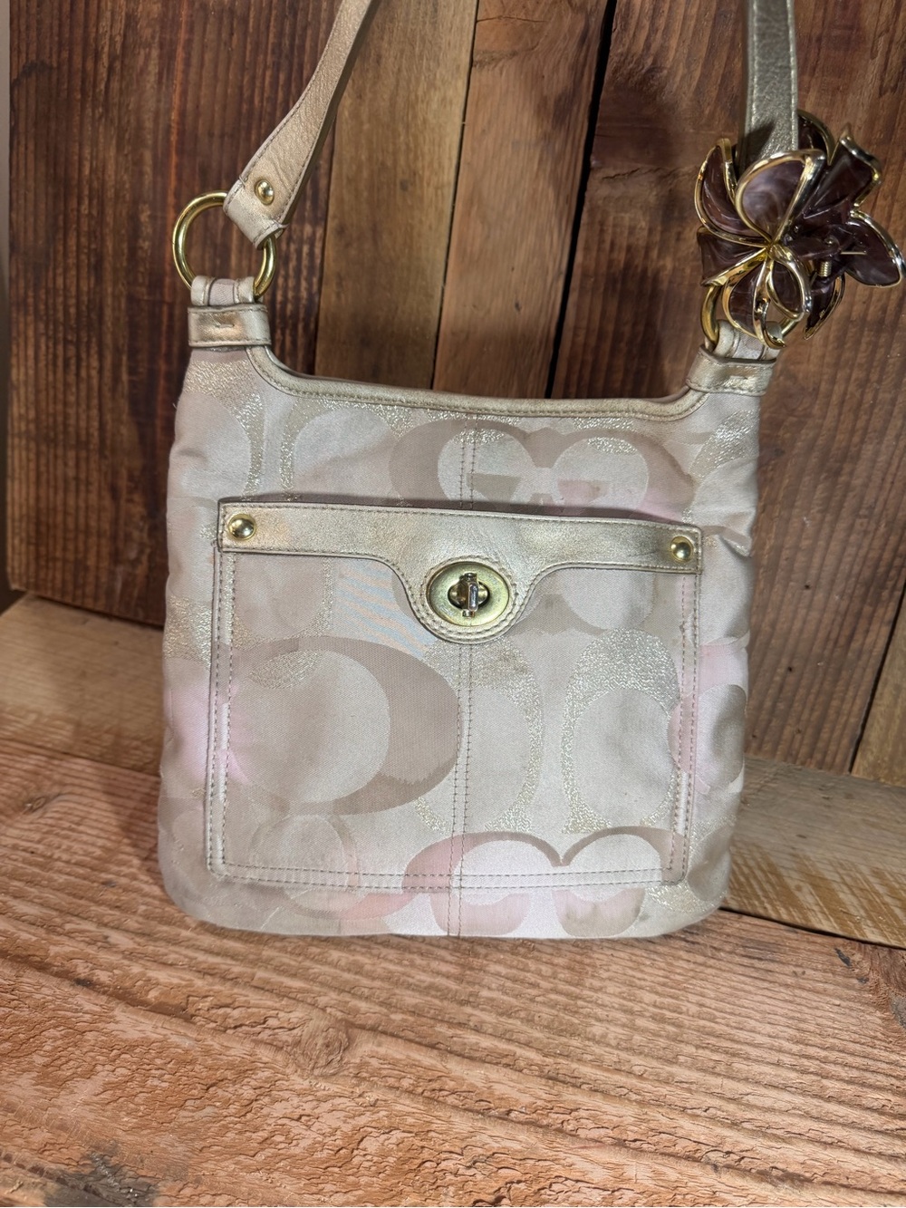 Coach Penelope Signature Optic Hippie Cream Crossbody ✨👜🤍